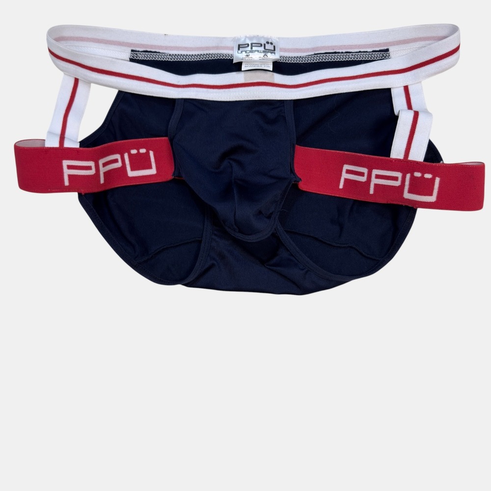 PPU Strap Brief Size M Mens Harness Style Underwear 1374 Blue